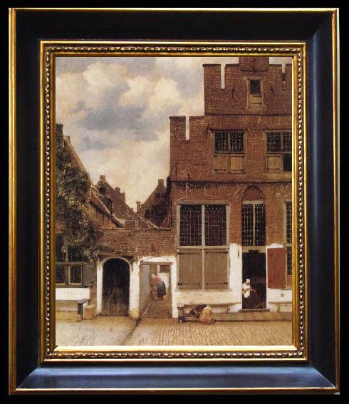 framed  Jan Vermeer Street in Delft, Ta093